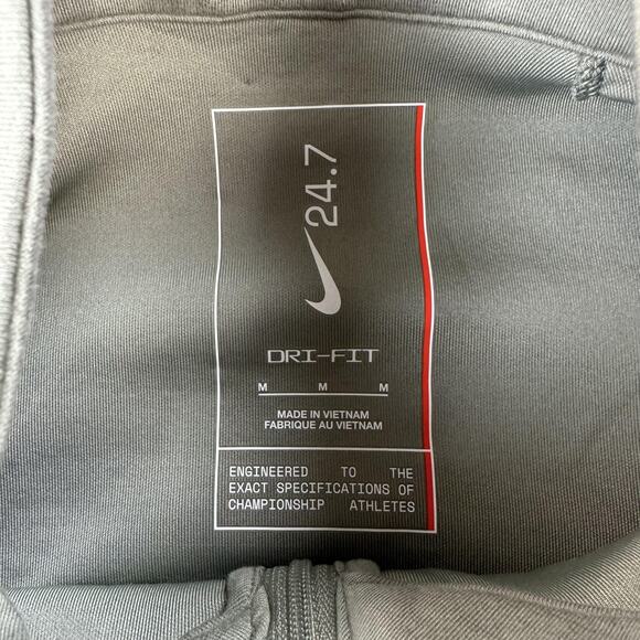 Nike Sweatshirt Mens Medium Olive Dri-FIT 24/7 Quarter Zip Loose Fit Pullover - Picture 9 of 13